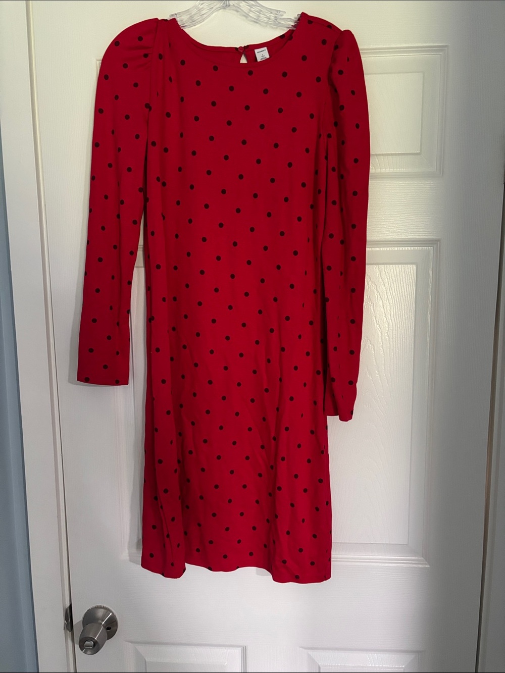 Red Long Sleeve Polka Dot Dress